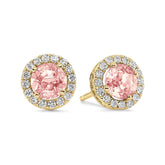Morganite & Diamond Stud Earrings - Dracakis Jewellers